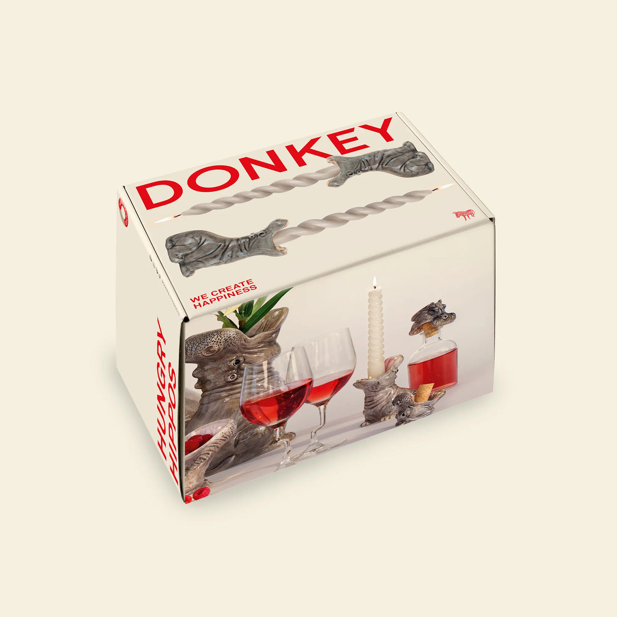 Donkey Products Kerzenhalter-Set “Hungry Hippos” 2 Stk. | Verspieltes Design | Donkey Products