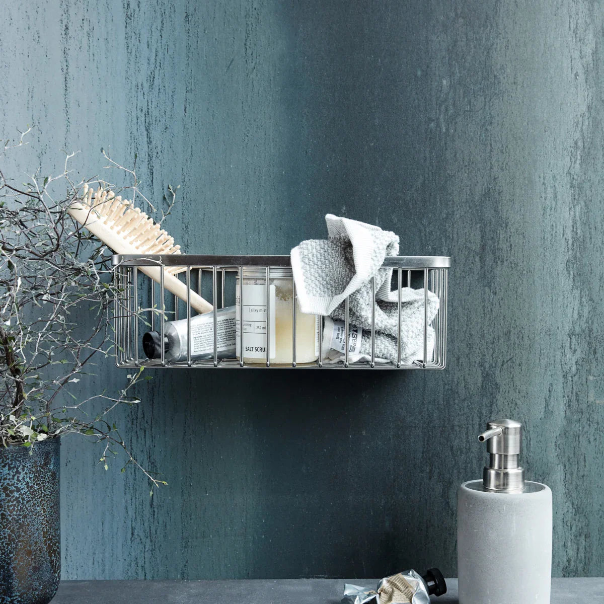 House Doctor Korbregal “Bath Single” Silber | Bad Aufbewahrung | House Doctor