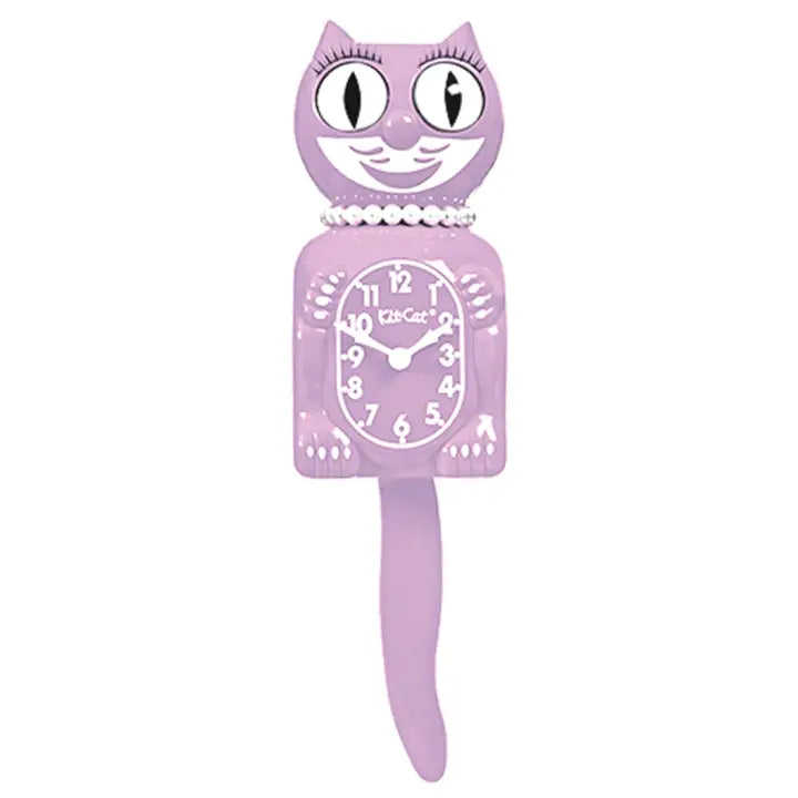 Kit-Cat Clock Wanduhr „Lady Kit Cat Clock“ (Pastel Lilac) | Kit-Cat Klock | Lustige Wanduhr