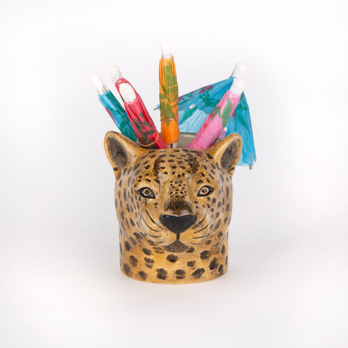 Quail Ceramics Übertopf „Flower Pot Mini Leopard“ | Leopardenkopf | Quail Ceramics