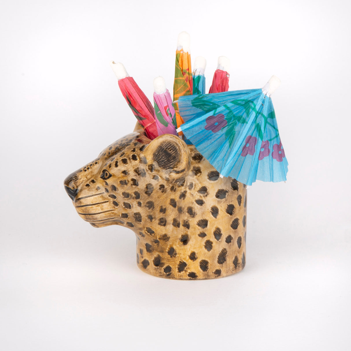 Quail Ceramics Übertopf „Flower Pot Mini Leopard“ | Leopardenkopf | Quail Ceramics