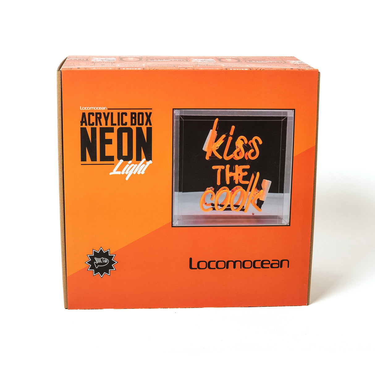 Locomocean Acrylic Box Neon „Kiss the Cook Orange“ | Locomocean | Neon Box für die Küche