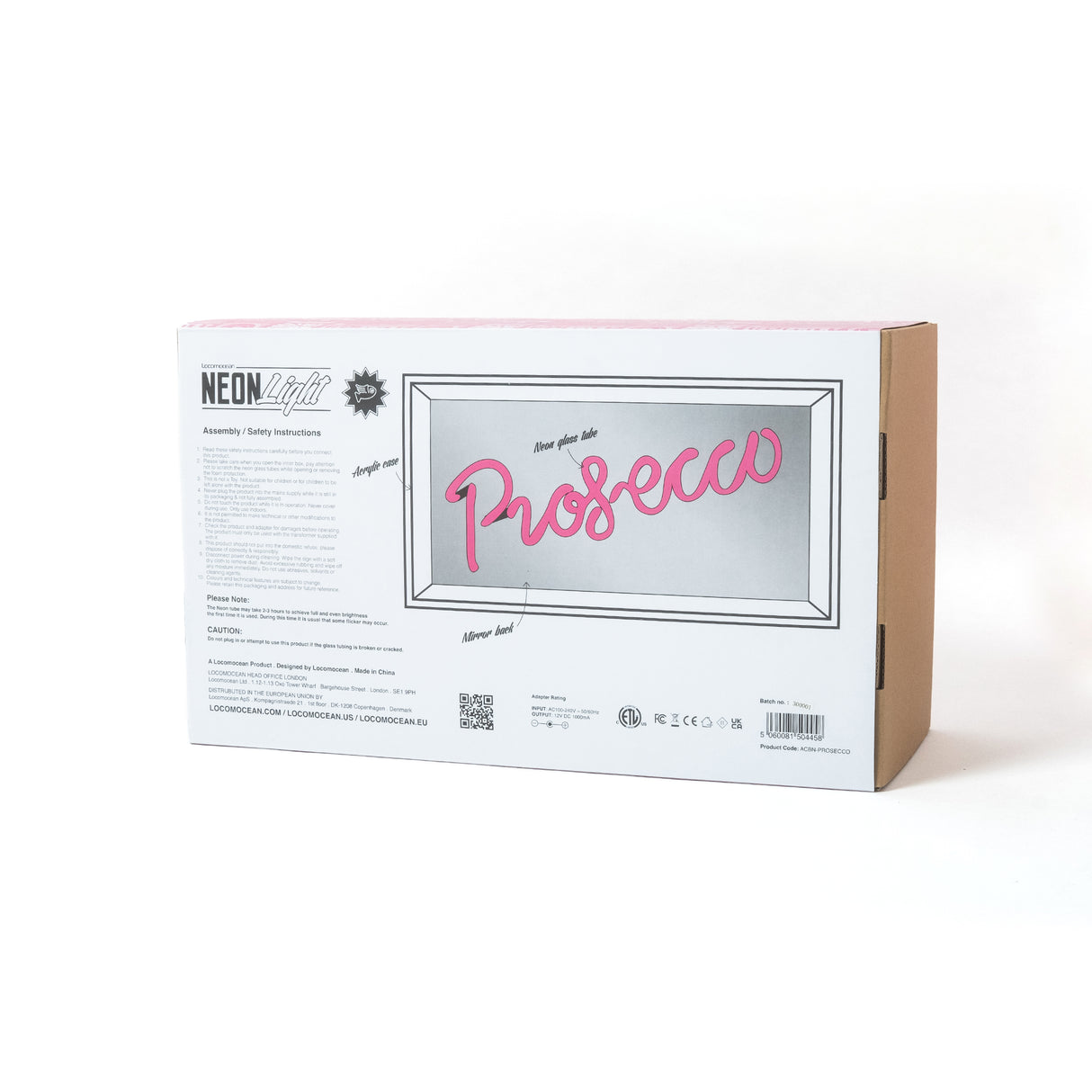 Locomocean Acrylic Box Neon „Prosecco Pink“ | Locomocean | Neon Box für stilvolle Akzente