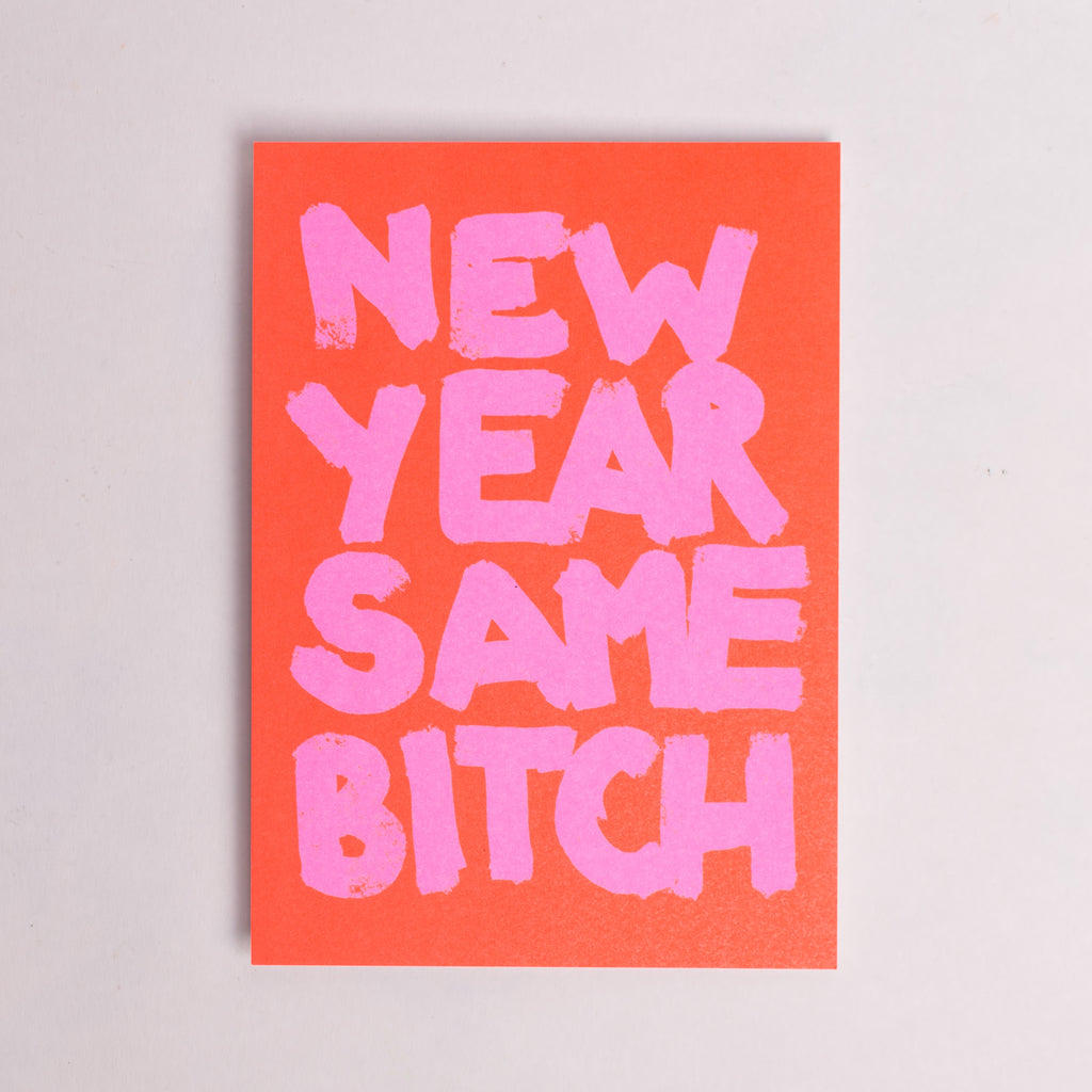 Edition SCHEE Postkarte Edition SCHEE "New Year Same Bitch" | DIN A6 Karte