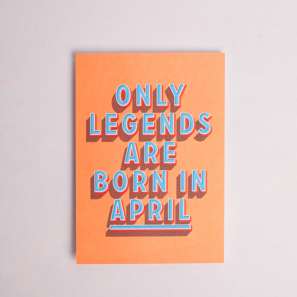 Edition SCHEE Postkarte Edition SCHEE "Only Legends are born in April" | DINA6 Karte