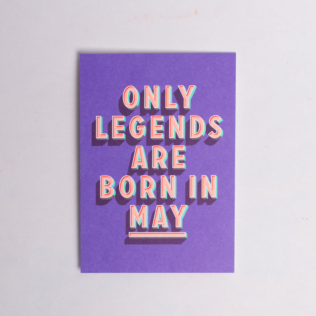 Edition SCHEE Postkarte Edition SCHEE "Only Legends are born in May" | DIN A6 Karte
