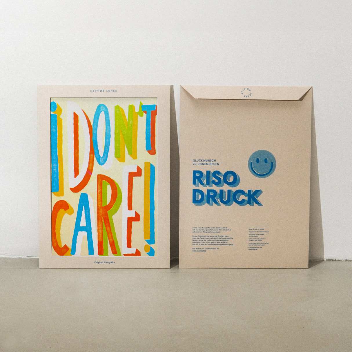 Edition SCHEE I don't Care (DIN A3) | Edition SCHEE | Risographie