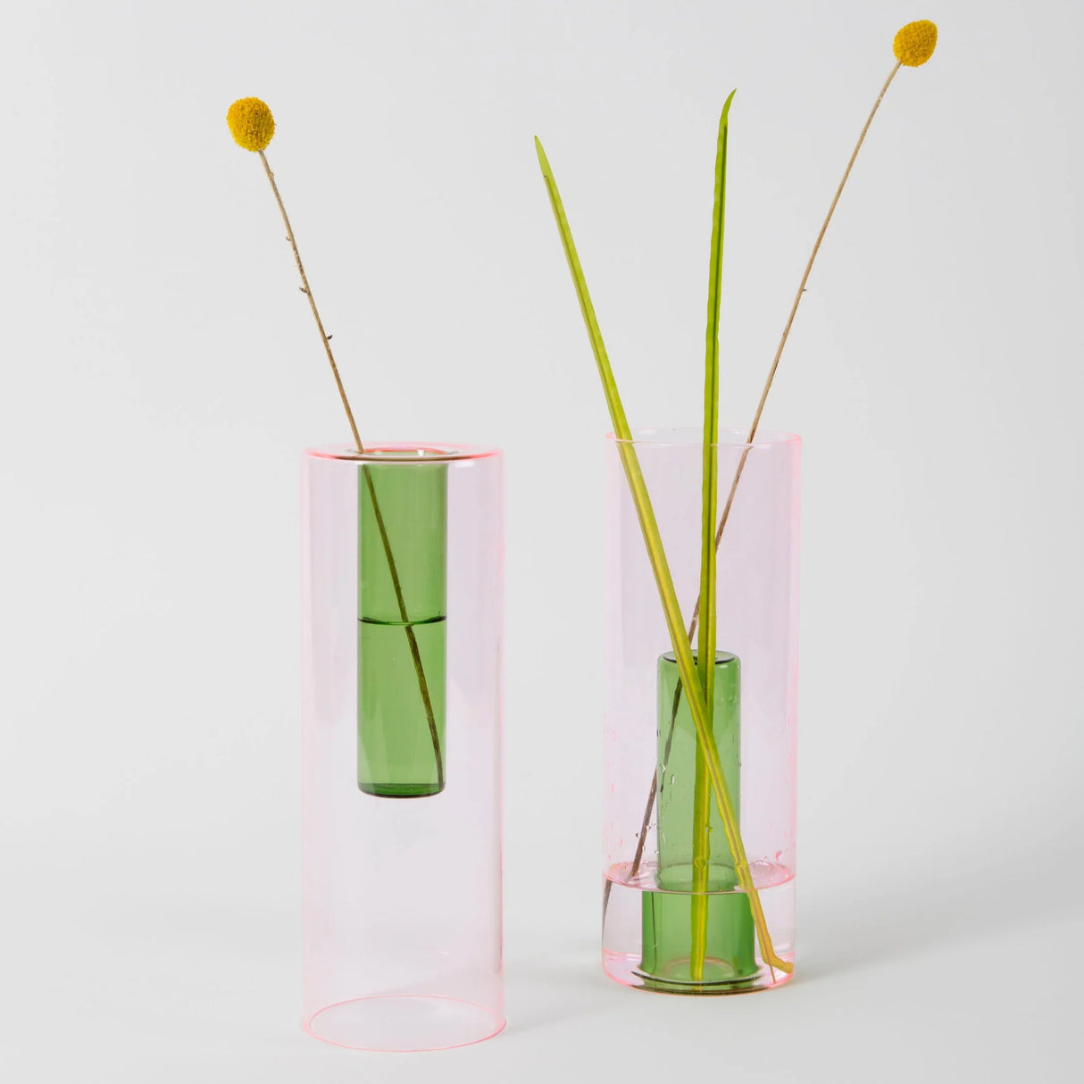 Block Design Vase “Reversible” Pink/Grün L | Wandelbares Design | Block Design