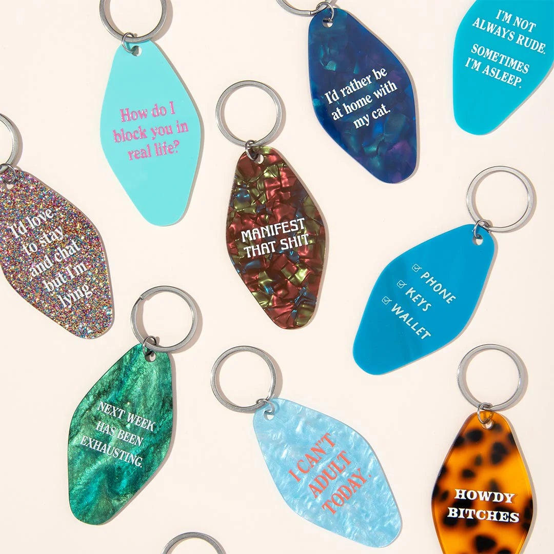 Ohh Deer Schlüsselanhänger “Motel Manifest That Shit” | Retro Key Tag | Ohh Deer