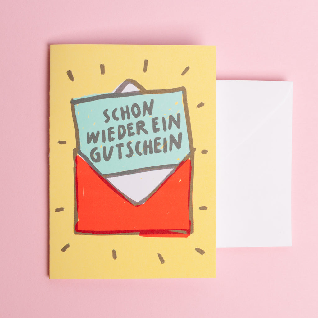 Edition SCHEE Grußkarte "Schon wieder ein Gutschein" | DinA6 Klappkarte mit Umschlag