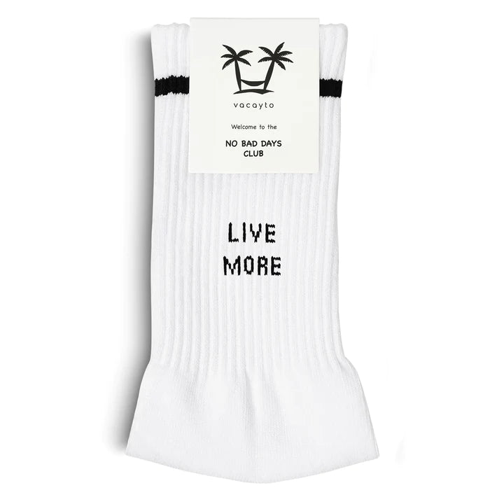 NO BAD DAYS CLUB Socken "Live More - Worry Less" No Bad Days Club | Baumwollsocken in Portugal hergestellt