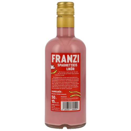 FRANZI Likör Spaghettieis-Likör FRANZI | Sahnelikör aus Hamburg (500 ml, 15% Vol.)