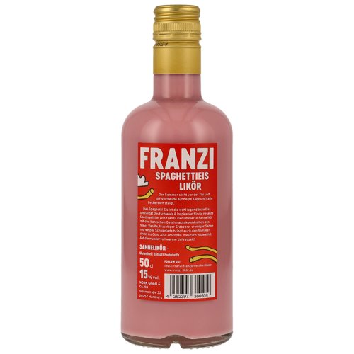 FRANZI Likör Spaghettieis-Likör FRANZI | Sahnelikör aus Hamburg (500 ml, 15% Vol.)