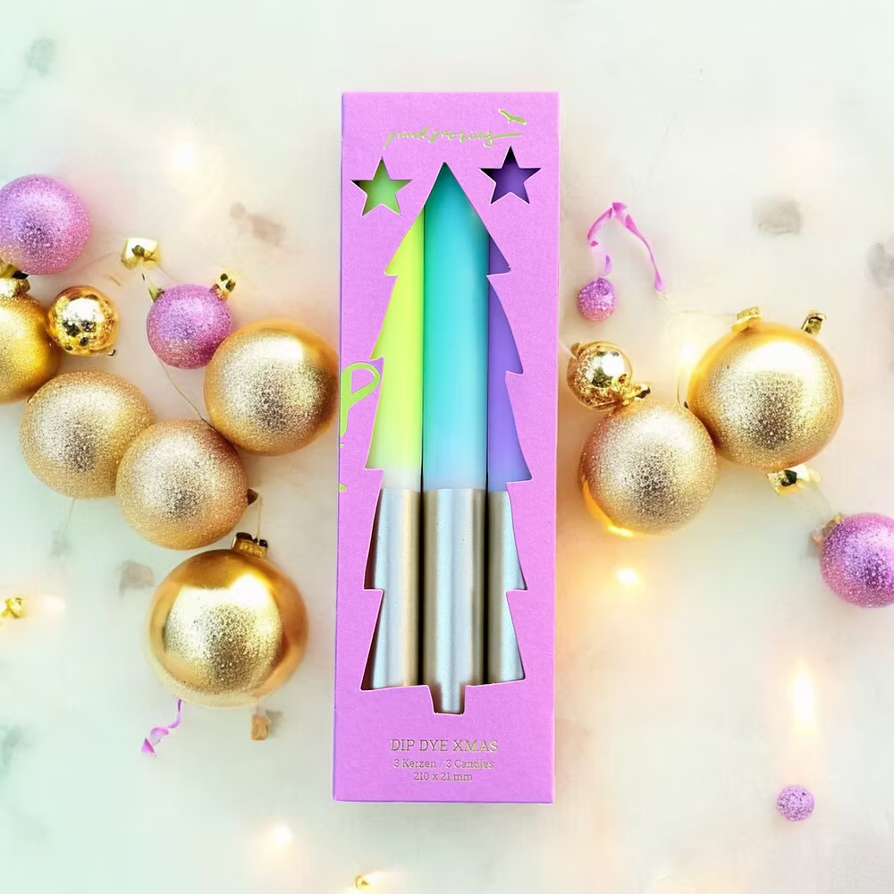 pinkstories Stabkerzen “X-Mas Stargazing” (3 Stk.) | Winterlicher Look | pinkstories
