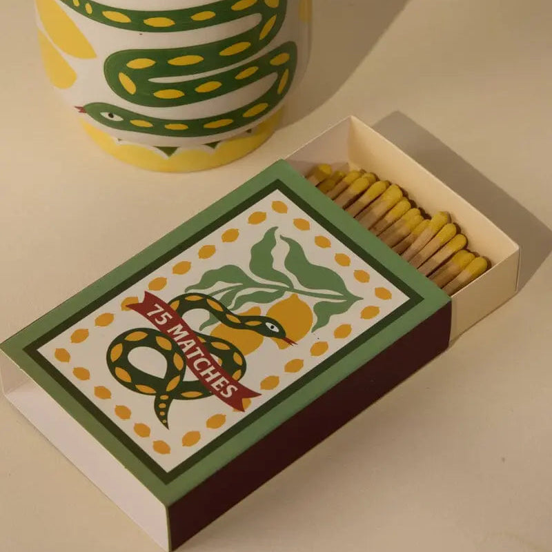 Paddywax Streichhölzer „A dopo Snake“ (75 Stk.) | Coole Illustration | Paddywax