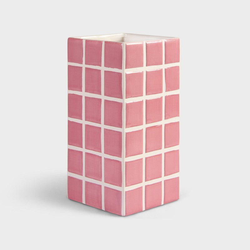 &Klevering Vase &Klevering “Kachel Pink” | 10,5x21 cm | Romantisches Flair