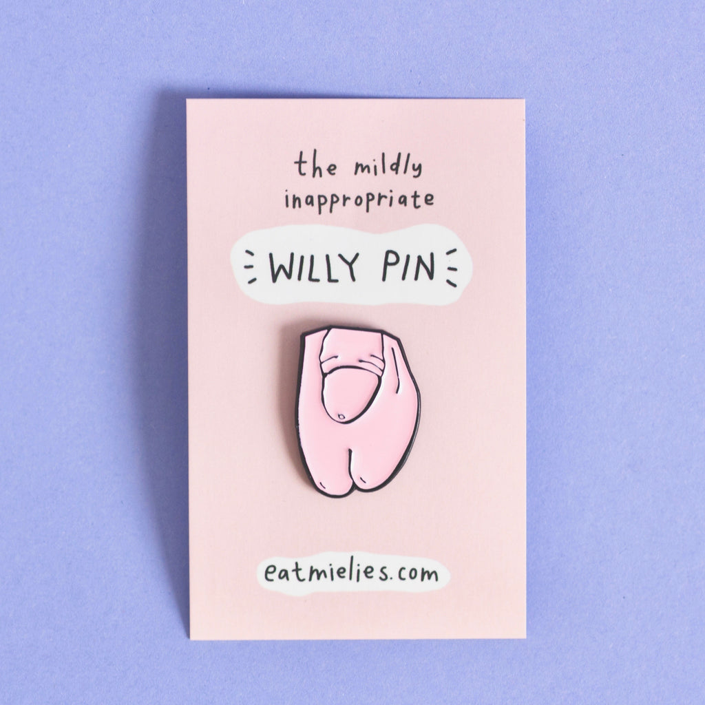 Eat Mielies Weird Illustration Emaille-Pin Willy (Pink)