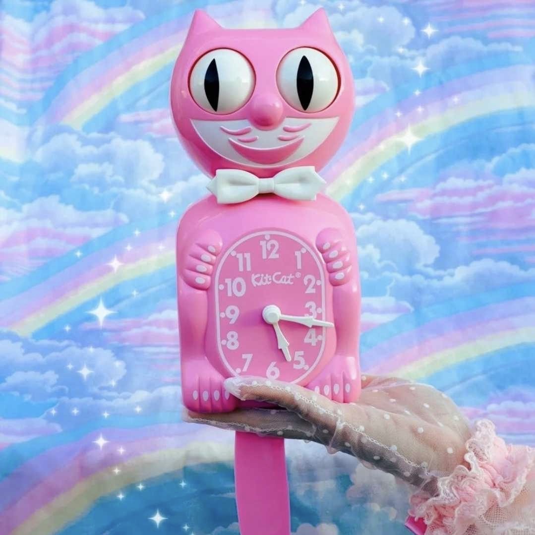 Kit-Cat Clock Wanduhr Kit-Cat Clock "Rosa Satin" | Vintage & Stilvoll