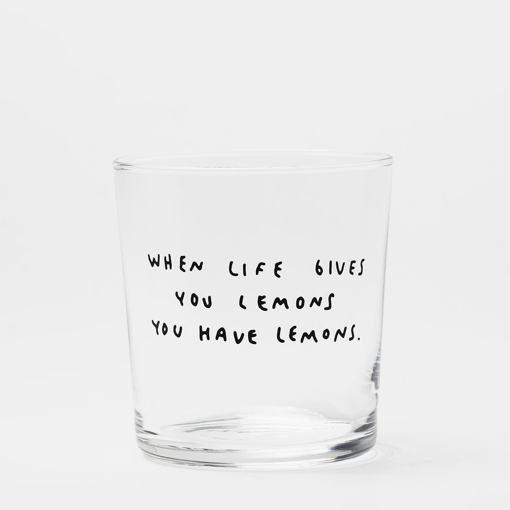 YAHYA Studio Trinkglas "When life gives you lemons"