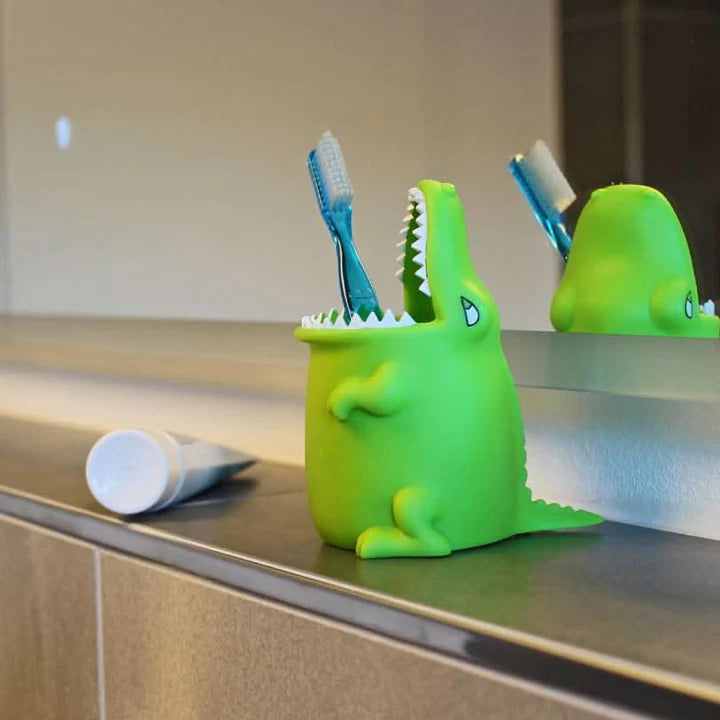 WINKEE Zahnbürstenhalter “Kroko” | Frecher Hingucker am Waschbecken | WINKEE