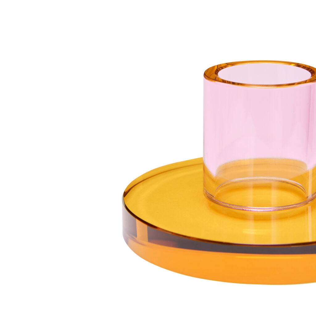 Hübsch Kerzenhalter „Astra Small Rosa/Orange“ | Farbige Akzente | Hübsch