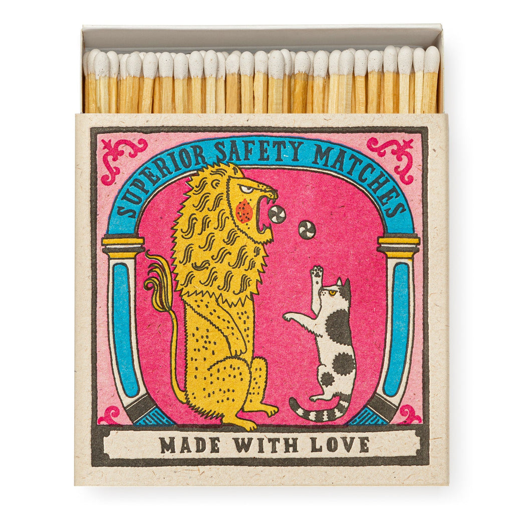 Archivist Lange Streichhölzer "Big Cat Little Cat" von The Archivist | 100 Stück in Square Matchbox