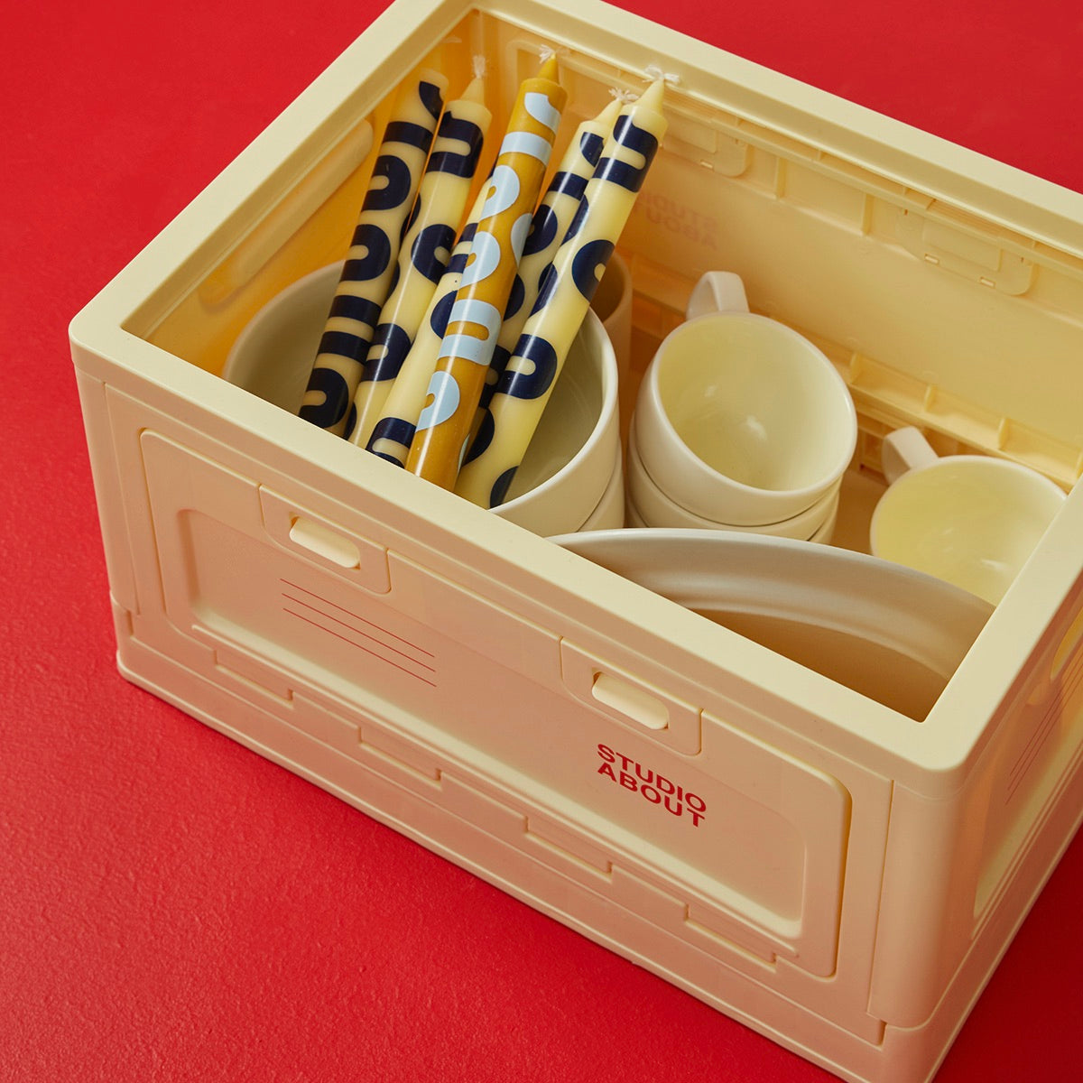 Studio About Aufbewahrungsbox Studio About "Medium" | Light Yellow Kunststoff | Leicht & Zeitlos