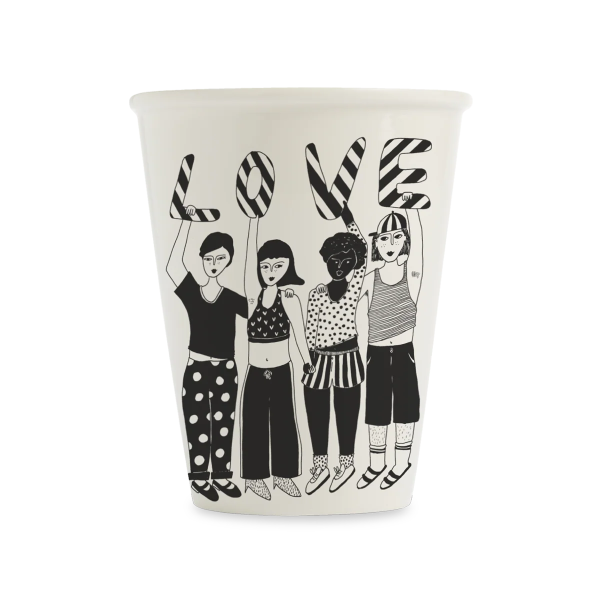 helen b Design Mug “Striped Love” | Streifenliebe mit Herz | helen b