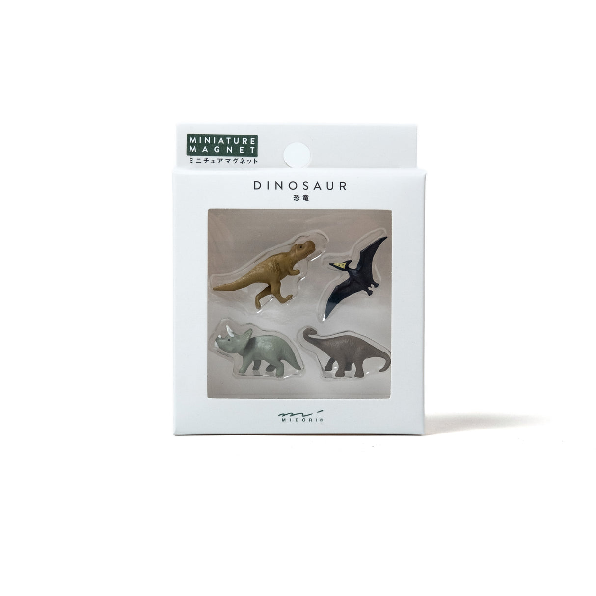 MIDORI Magnete Midori "Mini Dinosaurier" (4 Stück) | Niedliche Dinomotive als Magnet