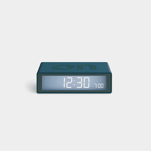 Lexon Wecker Flip+ Travel (Duck blue) | Intuitiver LCD-Wecker mit Touch-Sensor