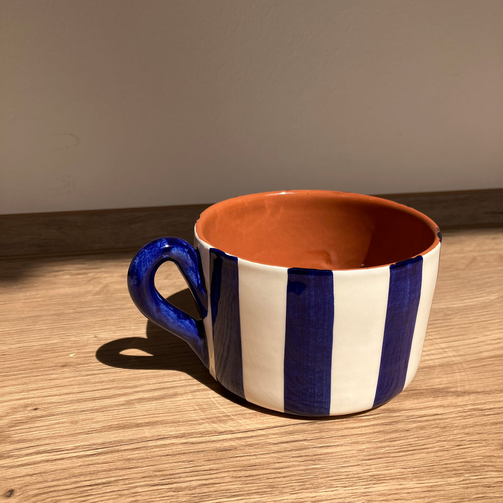 Casa Cubista Tasse Flat Mug (Stripe Blue)