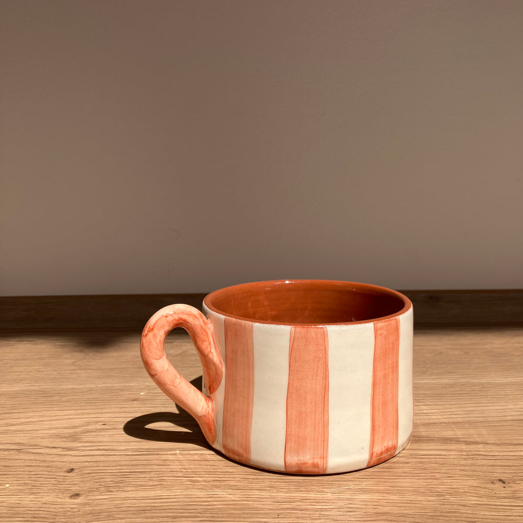 Casa Cubista Tasse Flat Mug (Stripe Terracotta)