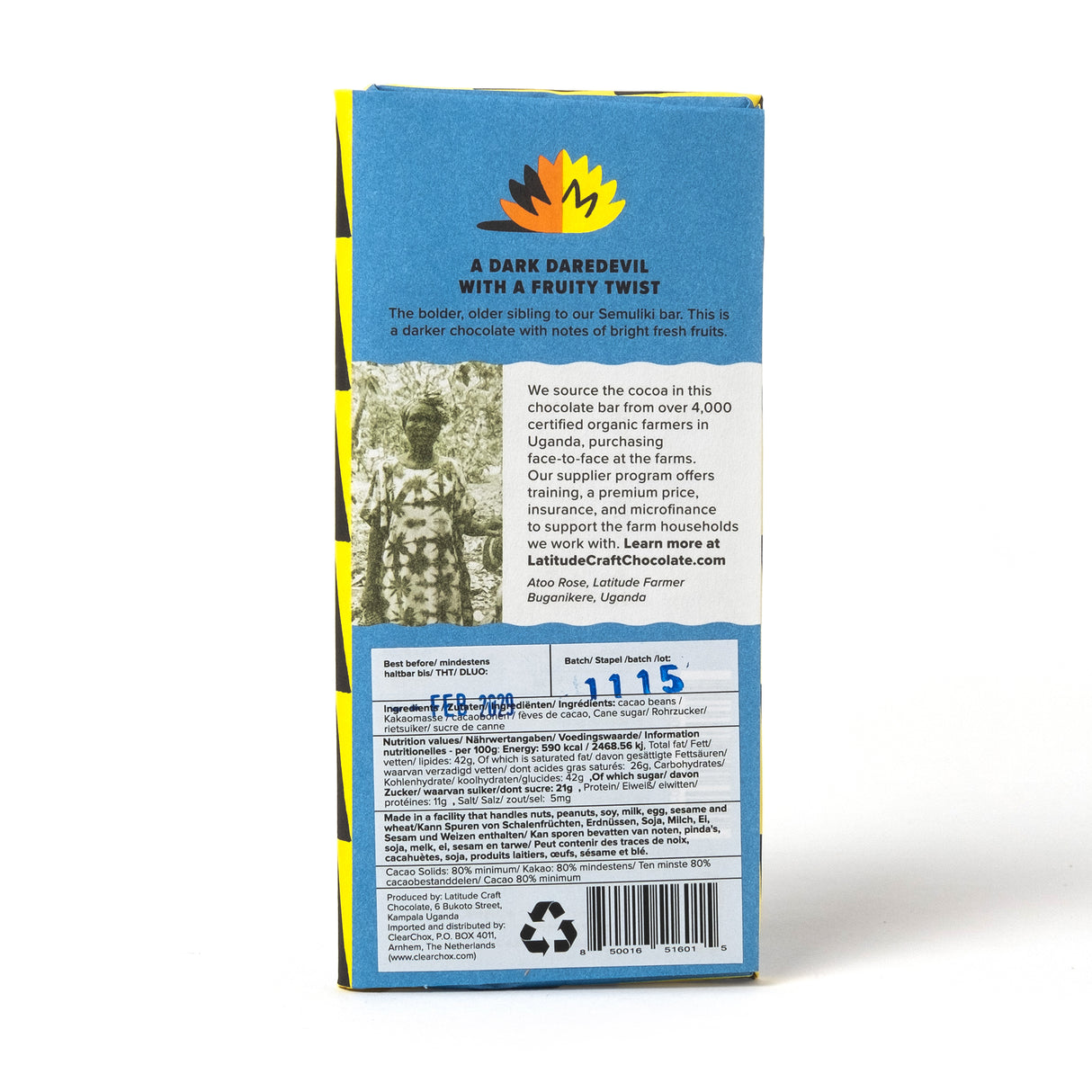 Schokolade „Rwenzori 80%“ 70g | Intensiver Kakao | Latitude