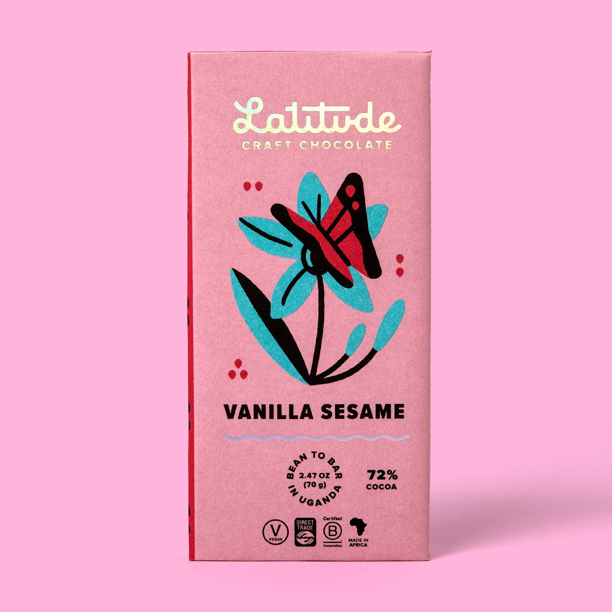 Schokolade „Vanille Sesam 72%“ 70g | Dunkle Schokolade | Latitude