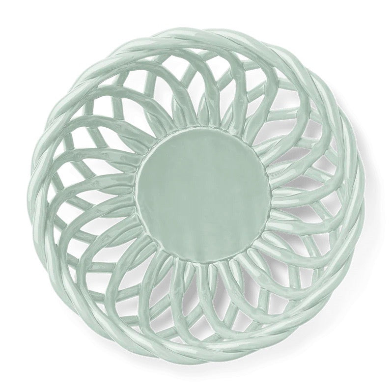 OCTAEVO Schale "Basket Sicilia Large (Light Mint)" | Obstkorb aus Keramik in Light Mint