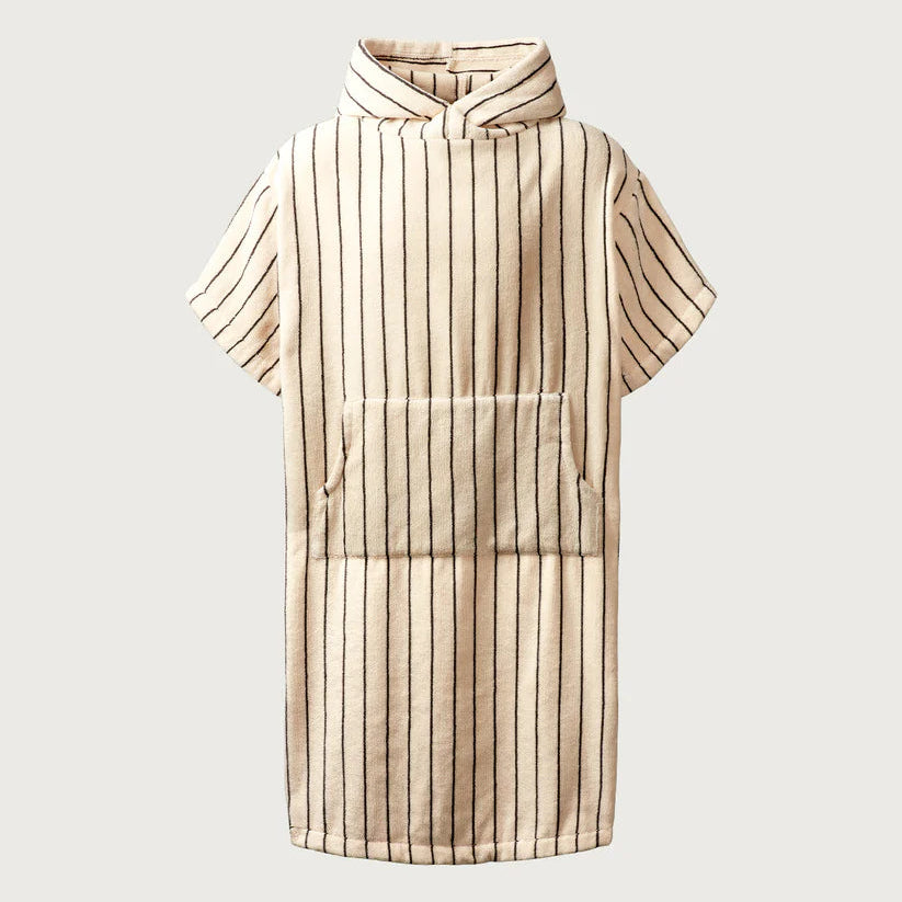 BONGUSTA Poncho „Naram Creme & Ink“ (S/M) | BONGUSTA | Gestreifter Poncho