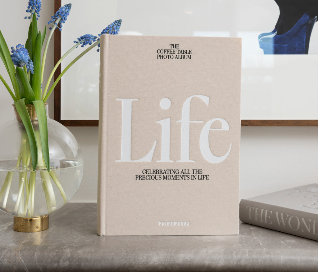 PRINTWORKS Fotoalbum "Life" (Beige) |PRINTWORKS | Album mit elegantem Stoffeinband