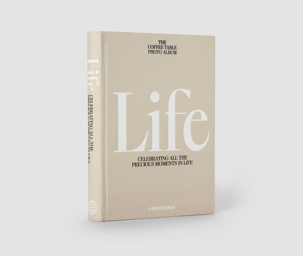 PRINTWORKS Fotoalbum "Life" (Beige) |PRINTWORKS | Album mit elegantem Stoffeinband