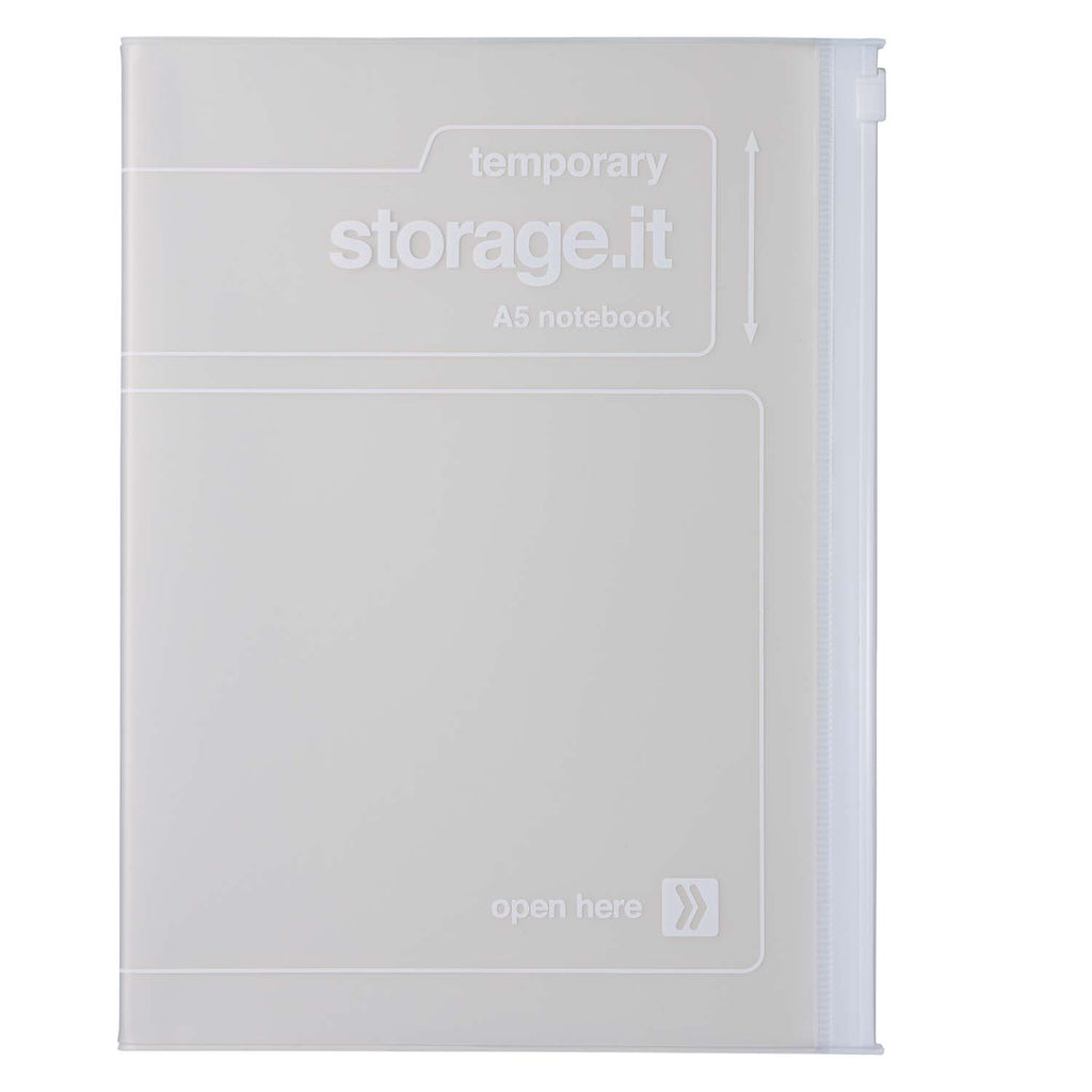 MARK’S Inc. Notizbuch Storage A5 (White) von MARK’S Inc. | Transparente Reißverschlusstasche für Utensilien