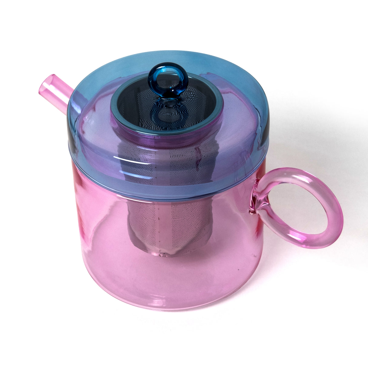 WD Lifestyle Teekanne “Glas Pink & Blue” 1,2 l | Modernes Design | WD Lifestyle