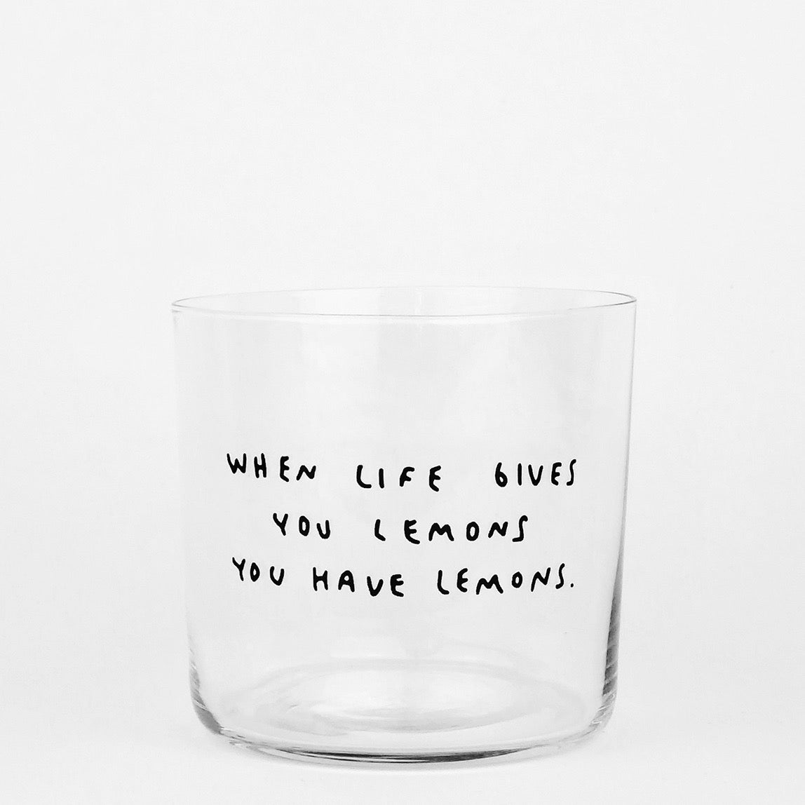 YAHYA Studio Trinkglas "When life gives you lemons"
