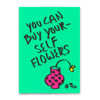 Deli Cards Postkarte "Buy yourself flowers" | Lustige Karte für jeden Anlass