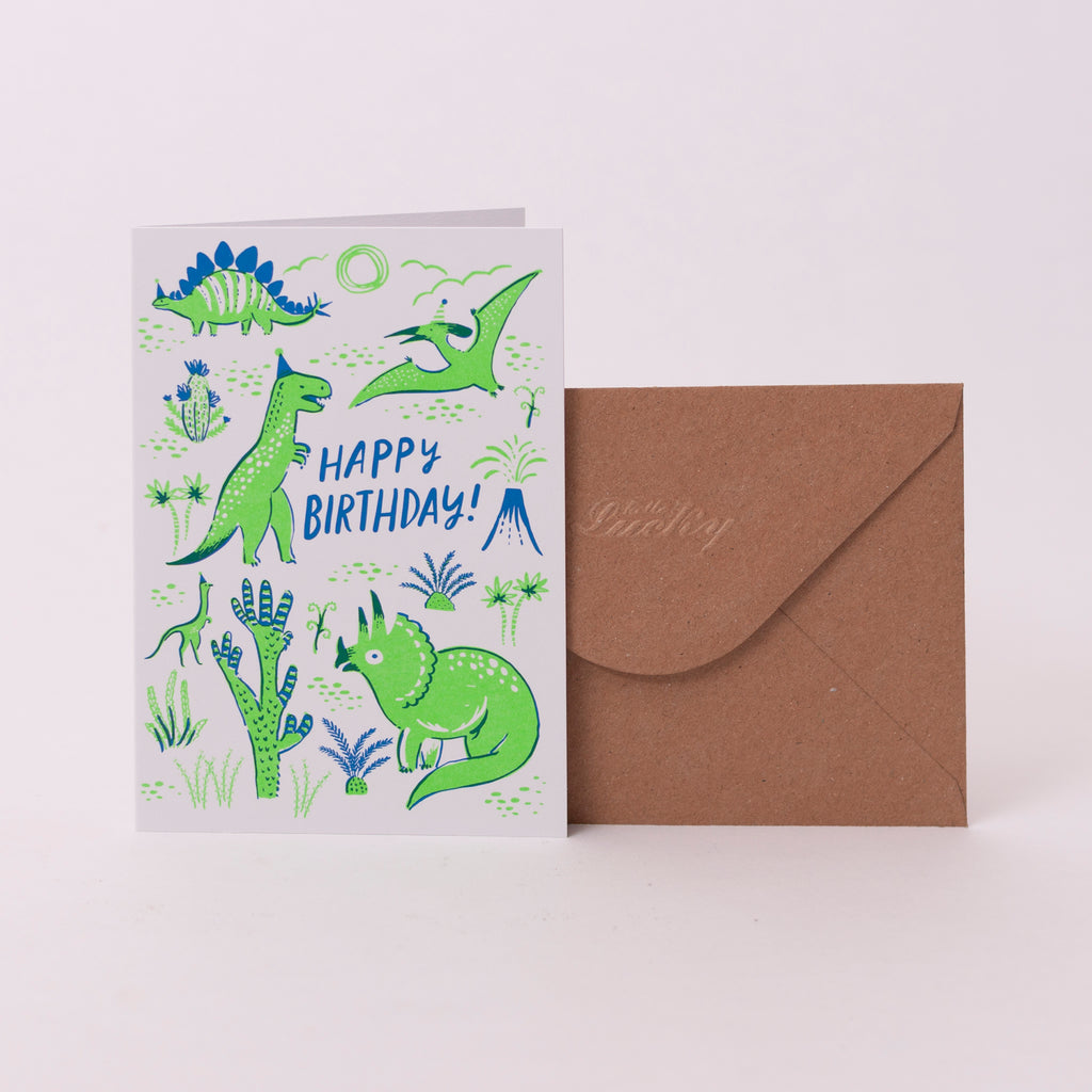 Ohh Deer Grußkarte "Happy Birthday Dinosaurs"