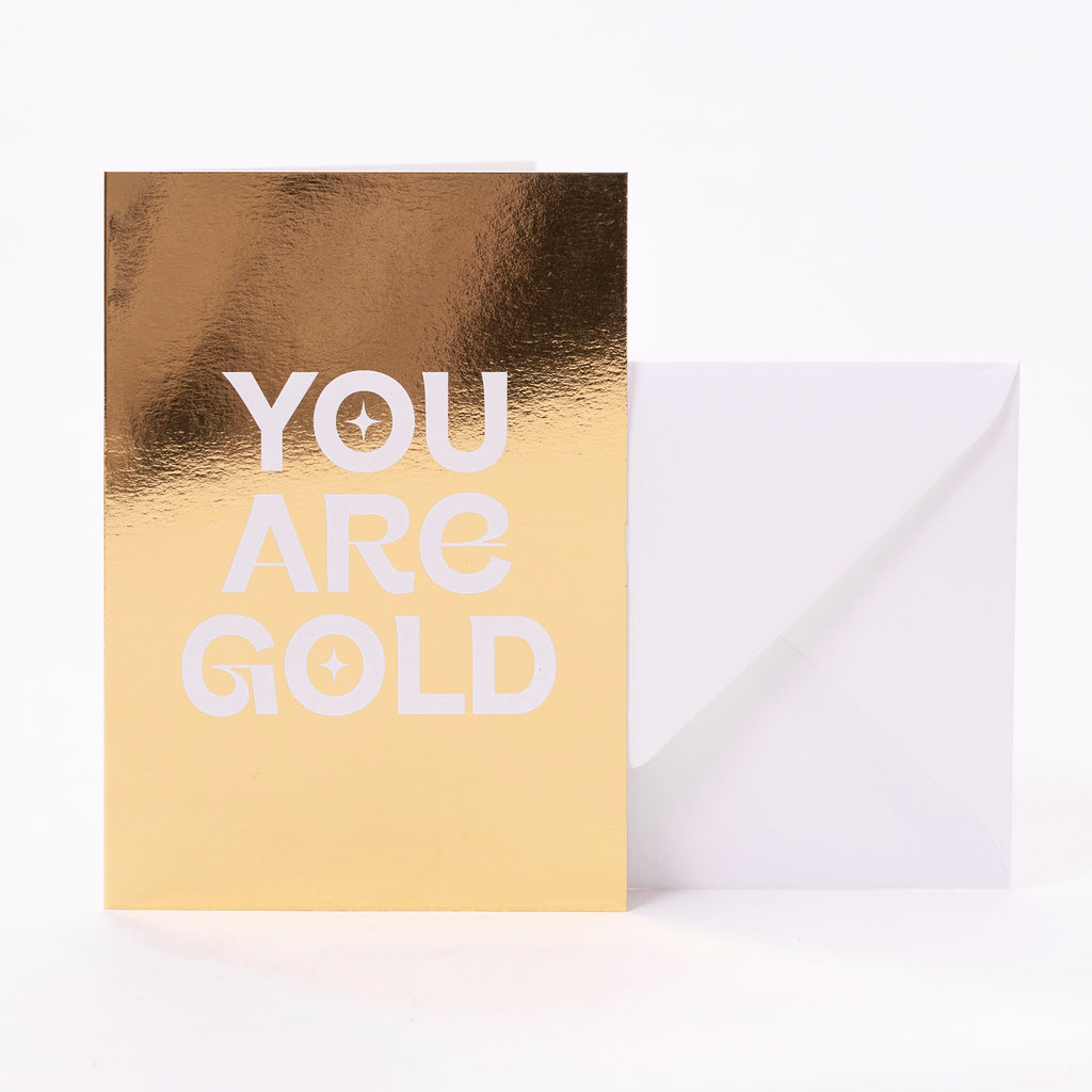Edition SCHEE Grusskarte "You are gold" Gold