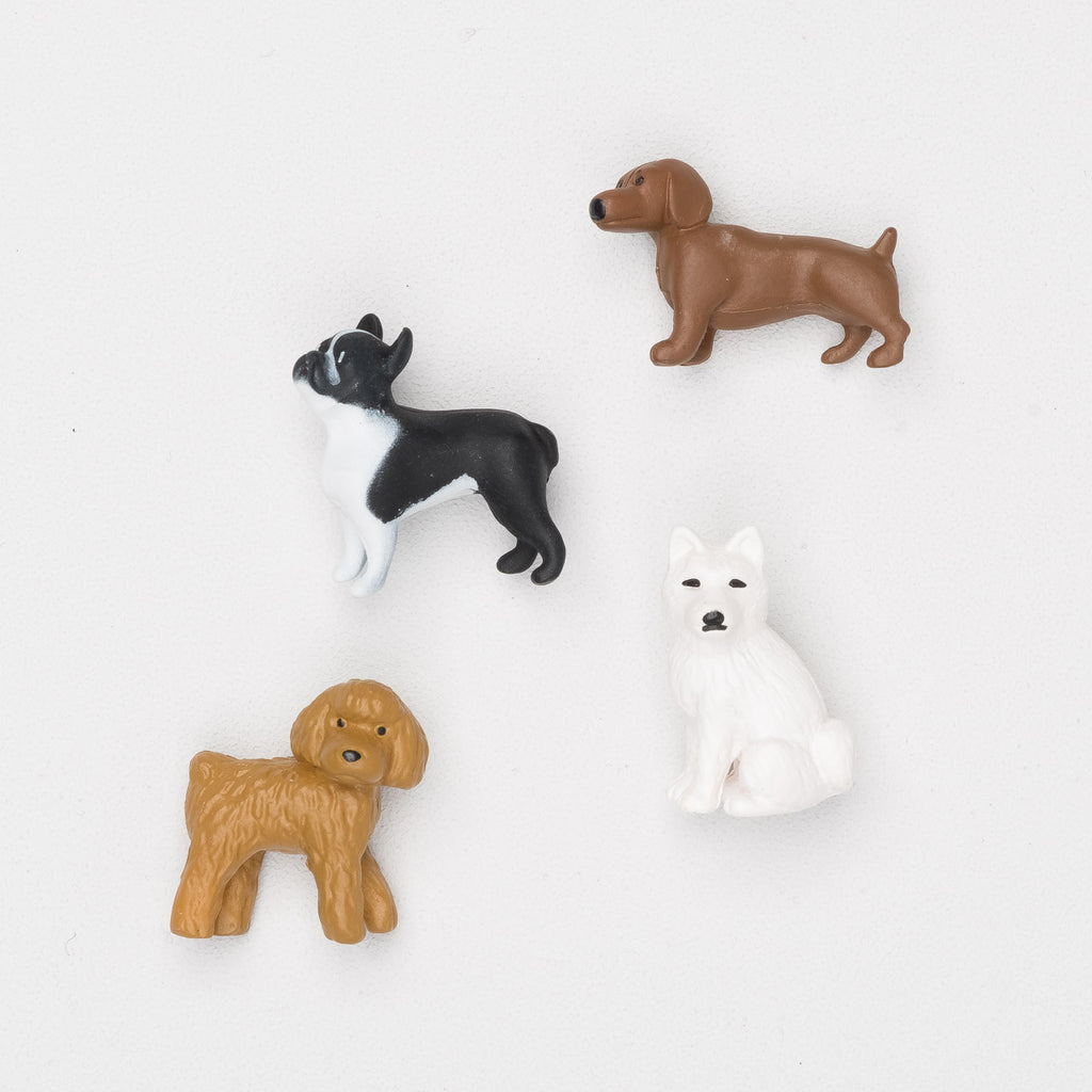 MIDORI Magnete Midori "Mini Dogs" (4 Stück) | Niedliche Hundemotive als Magnet