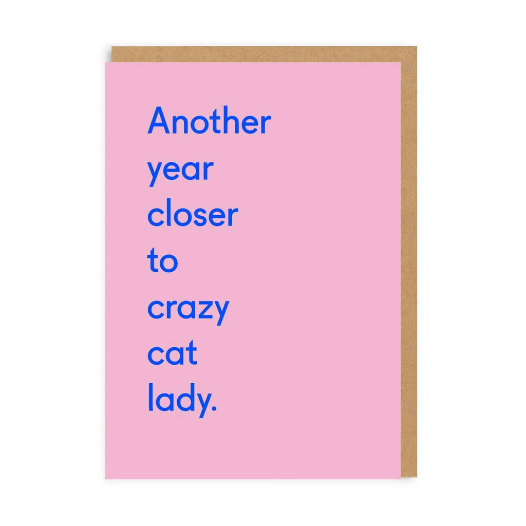 Ohh Deer Grußkarte "Another year closer to crazy cat lady"
