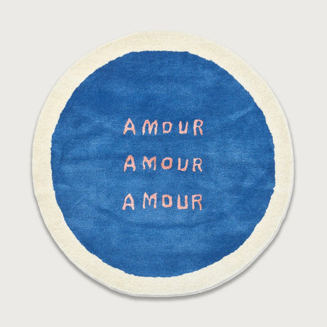 BONGUSTA Teppich „Amour Amour Amour 90 cm“ | Rund & voller Liebe | BONGUSTA