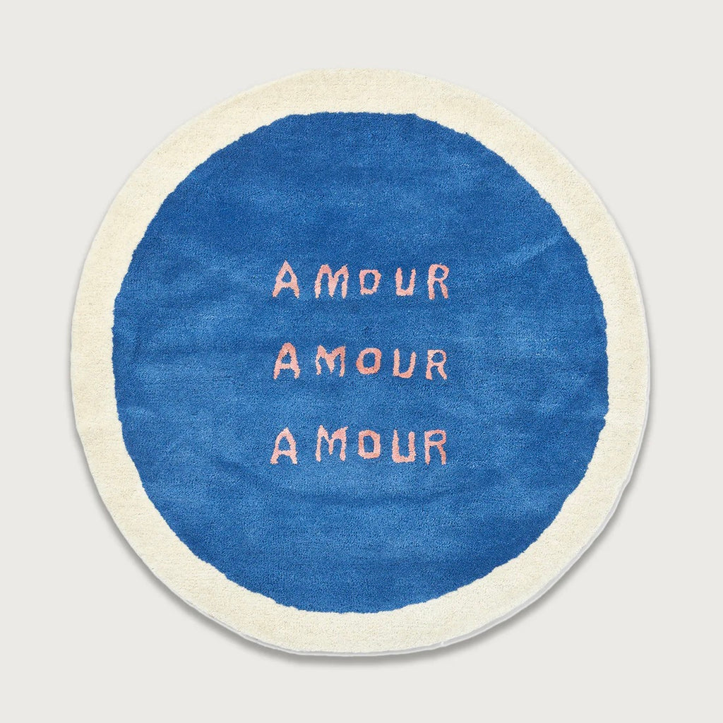 BONGUSTA Teppich „Amour Amour Amour 90 cm“ | Rund & voller Liebe | BONGUSTA