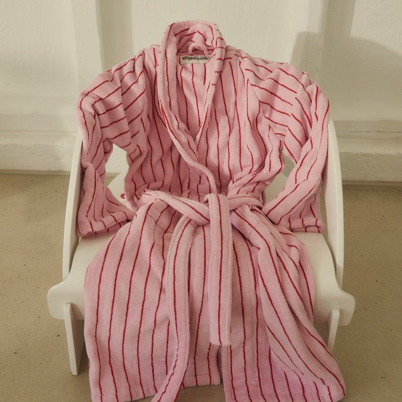 BONGUSTA Bademantel „Naram Baby Pink & Sky Patrol Red“ (S/M) | BONGUSTA | Kuscheliger Bademantel