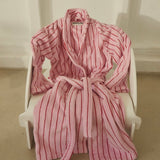 BONGUSTA Bademantel „Naram Baby Pink & Sky Patrol Red“ (S/M) | BONGUSTA | Kuscheliger Bademantel